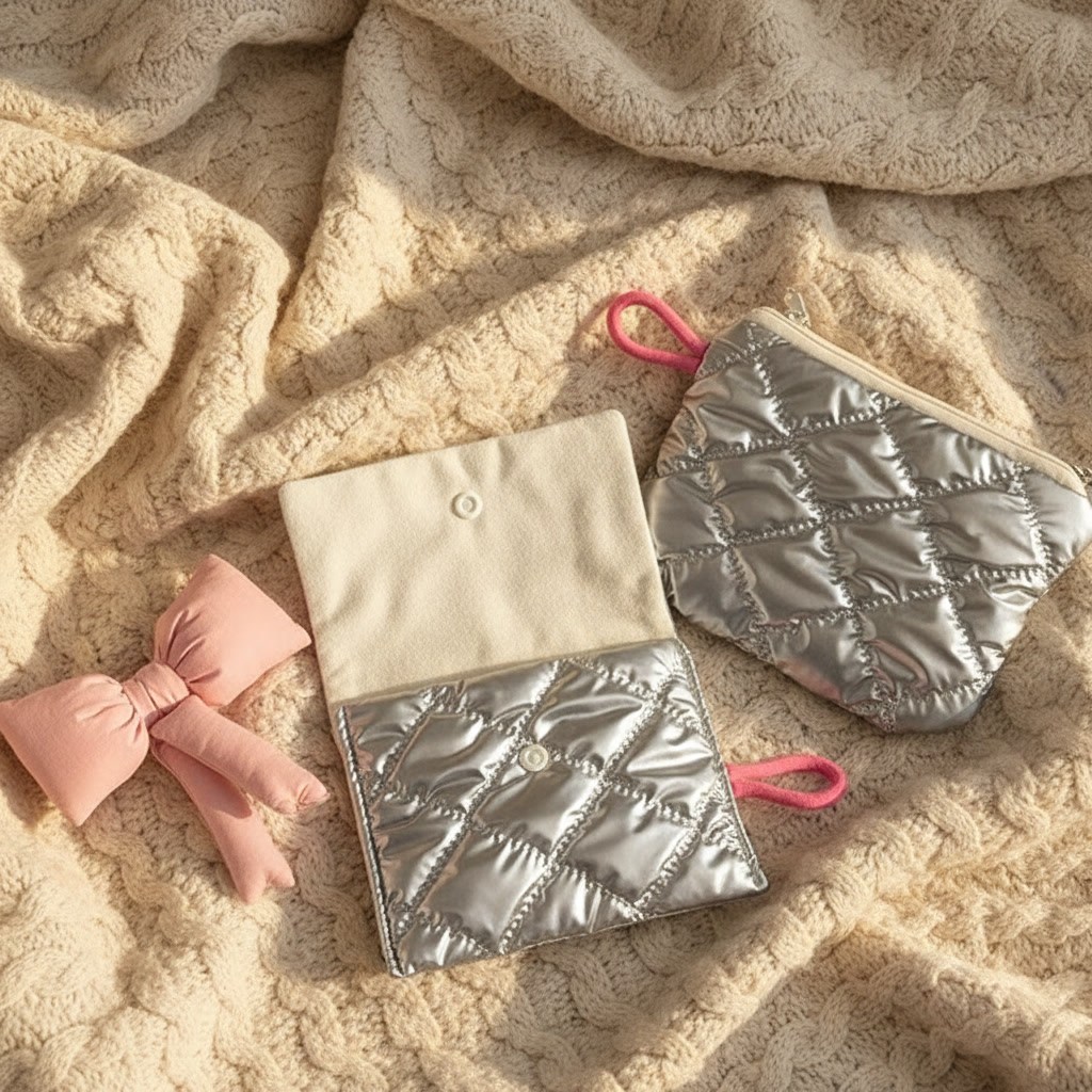 퀼팅 미니파우치 동전지갑 카드지갑 뚱스몰, 버튼, 1개 12,840원