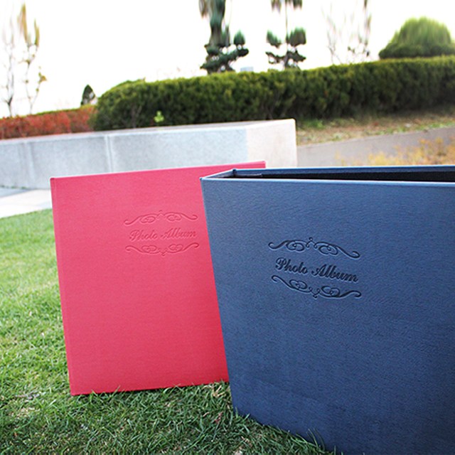 문구백서 대형 가죽앨범 접착식 포토 사진앨범 40매, 네이비-백지 24,000원