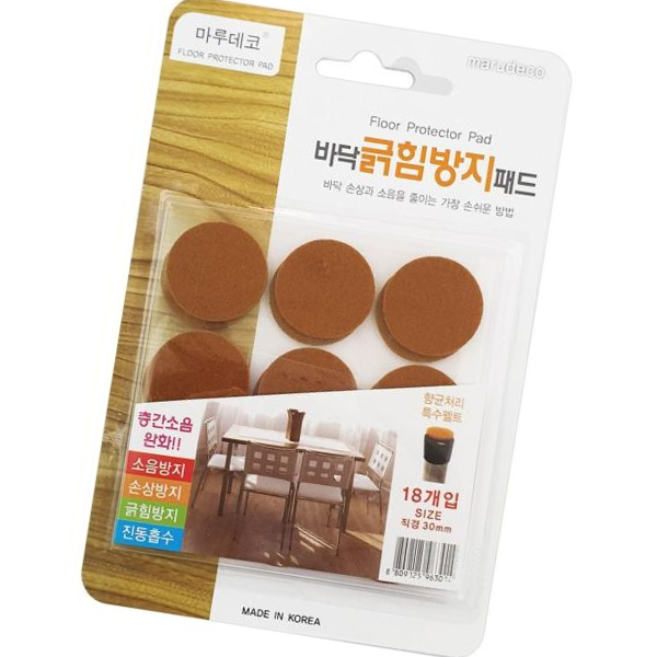 기스방지 마루 바닥긁힘방지 가구 소음방지 패드(원형18P) 30mm 1,510원