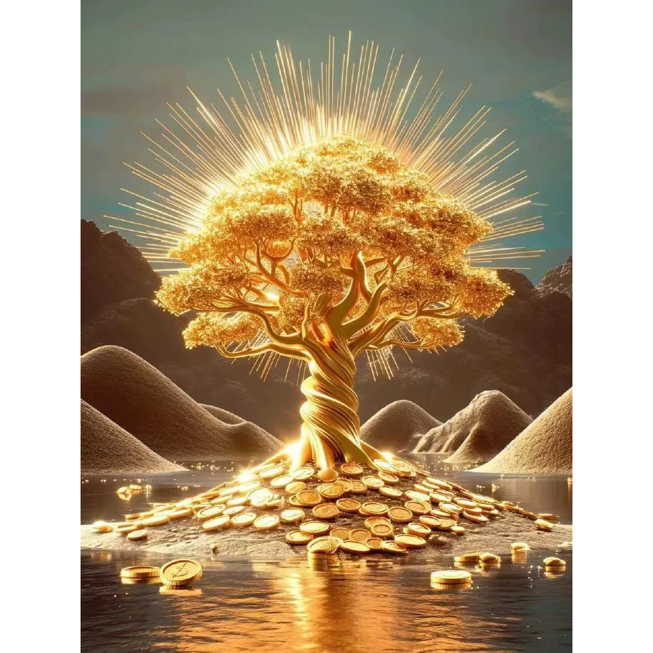 돈 들어오는 금전수 부자돈나무 DIY키트 보석십자수 액자불포함 40x60cm 17,100원