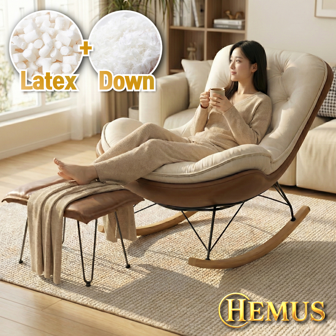 HEMUS 정품 다운 라텍스 황금비 1인용 리클라이너 1인 안락 편한 흔들 의자 쇼파 스툴 포함, HM브라운(투톤) 184,000원