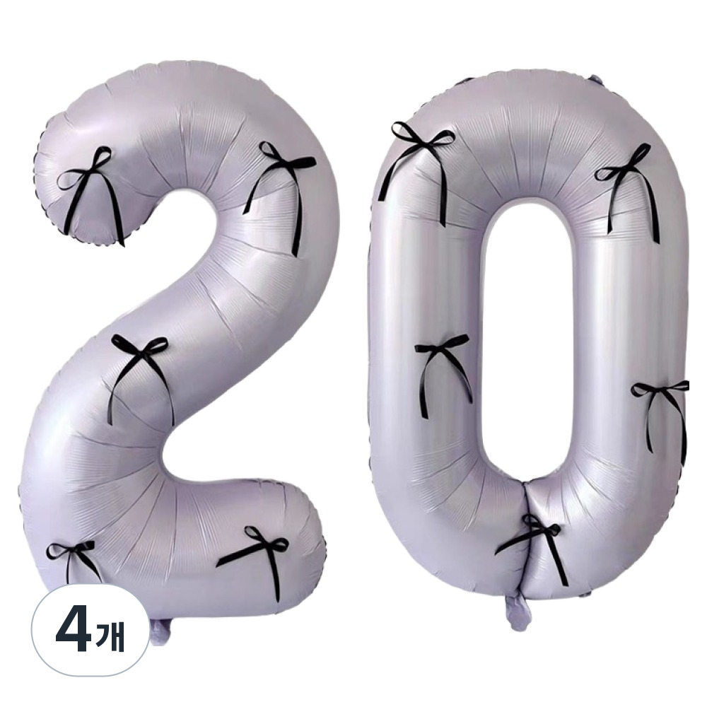 문구담 생일 기념일 이벤트 장식 대형 숫자풍선 20, 퍼플, 4개 40,000원