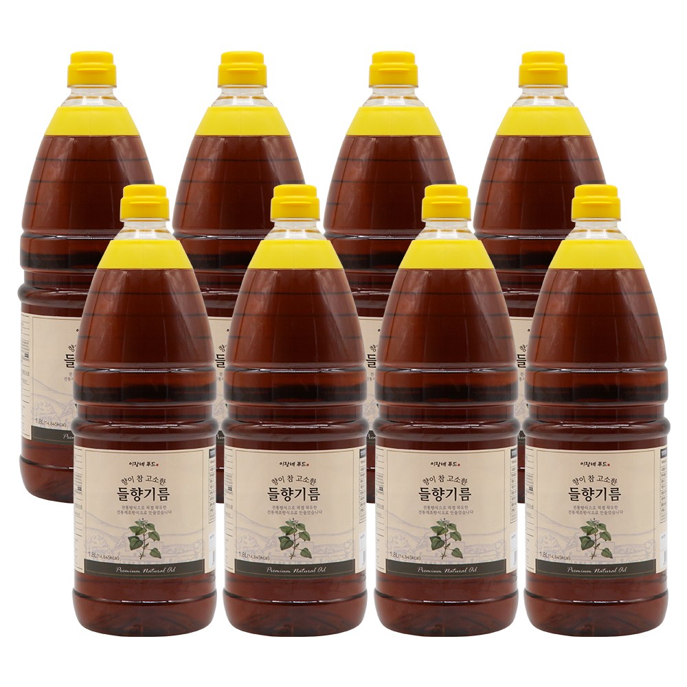 [이장네] 향이 참 고소한 대용량 업소용 들향기름_1.8L, 8개, 1.8L 94,900원