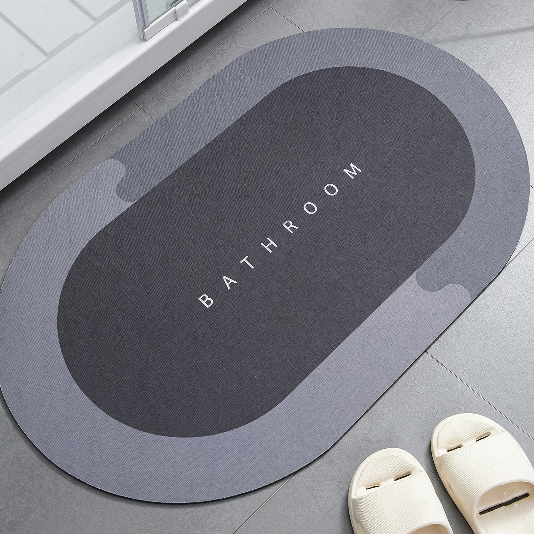 욕실발매트 쾌속흡수 물세탁 가능 미끄럼 방지 주방 욕실 베란다 소프트 발매트, 그레이 6,500원