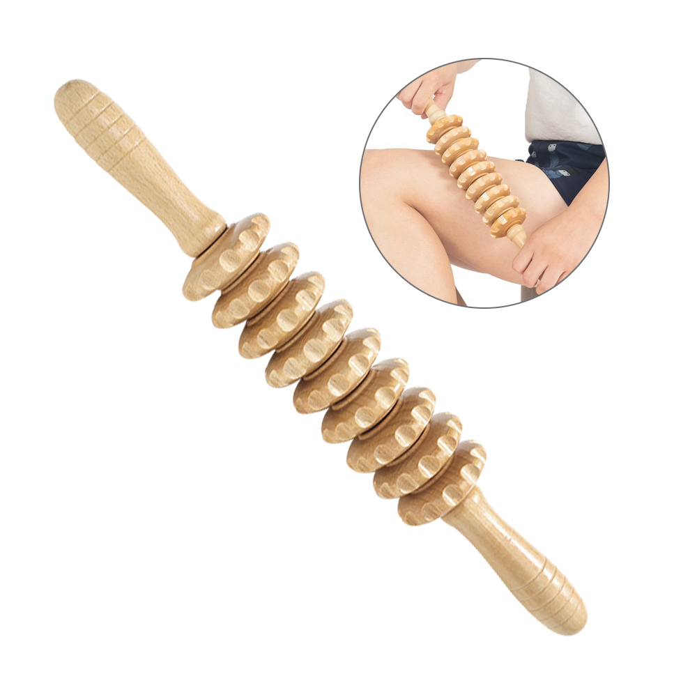 (원목 롤 마사지스틱 A타입) 종아리 등 전신 지압봉 마사지바 안마기, 1개, 브라운 5,790원