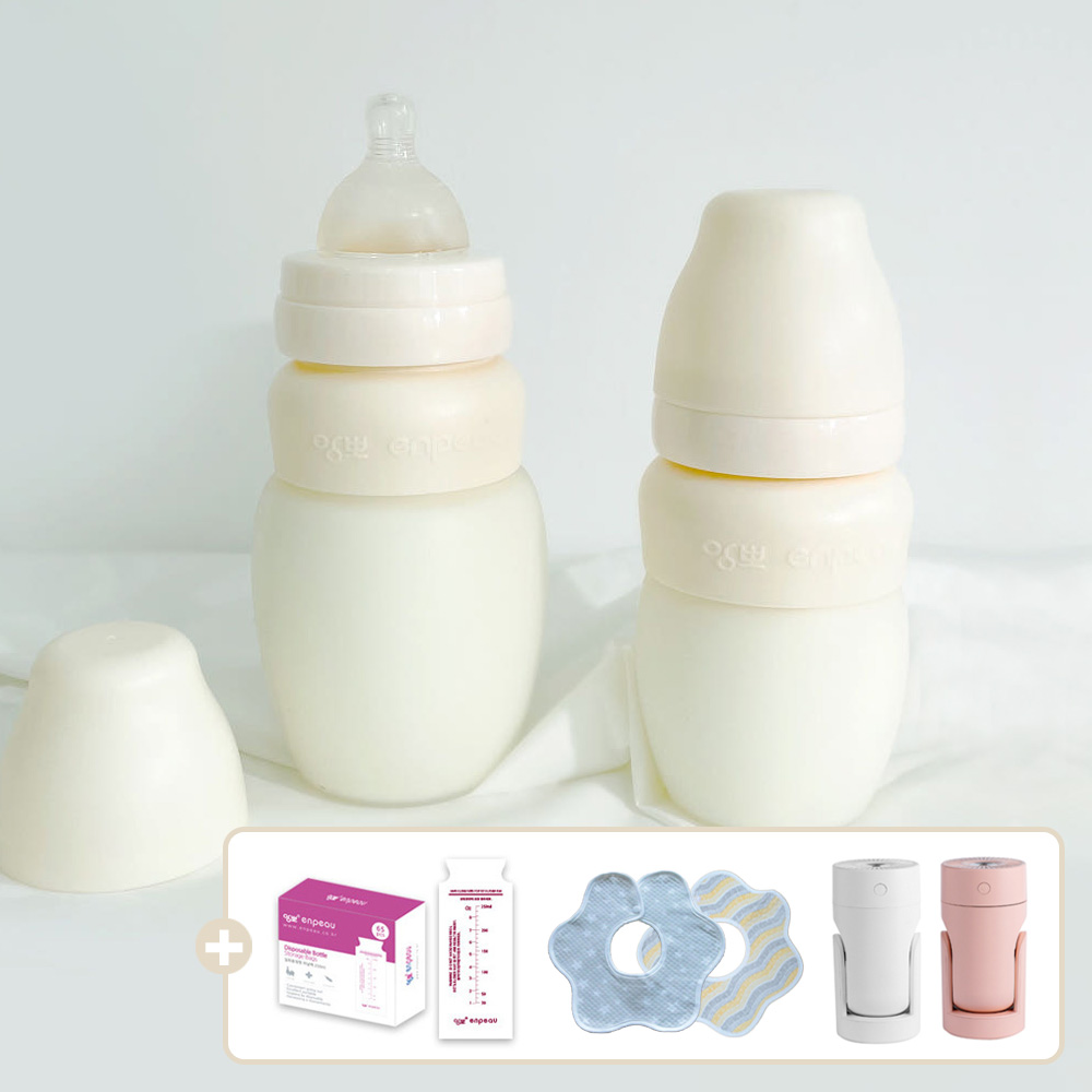 베베캐슬코리아 앙뽀 실리콘 젖병 트윈팩 160ml 280ml 배앓이방지 신생아젖병 더블하트 젖꼭지호환 국내생산 90,900원