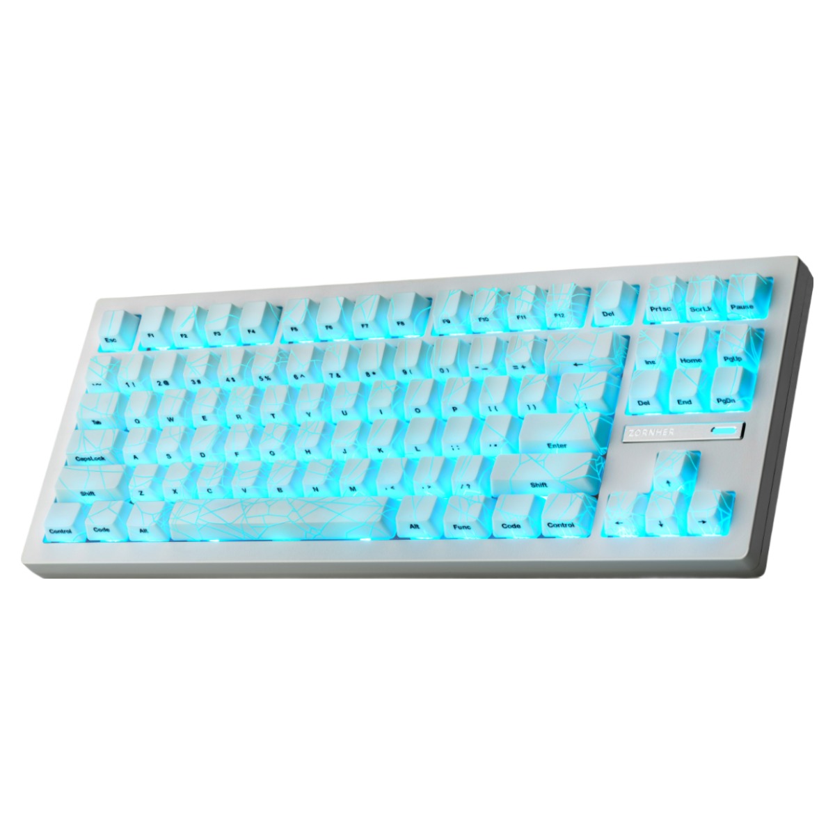 ZORNHER zh870 백라이트 기계식 키보드, 무선 게이밍 키보드, 3가지 모드 키보드, 핫스왑 키보드, 선물용 옵션, 독자규격 스위치, ZH870, White SpiderWeb 210,000원