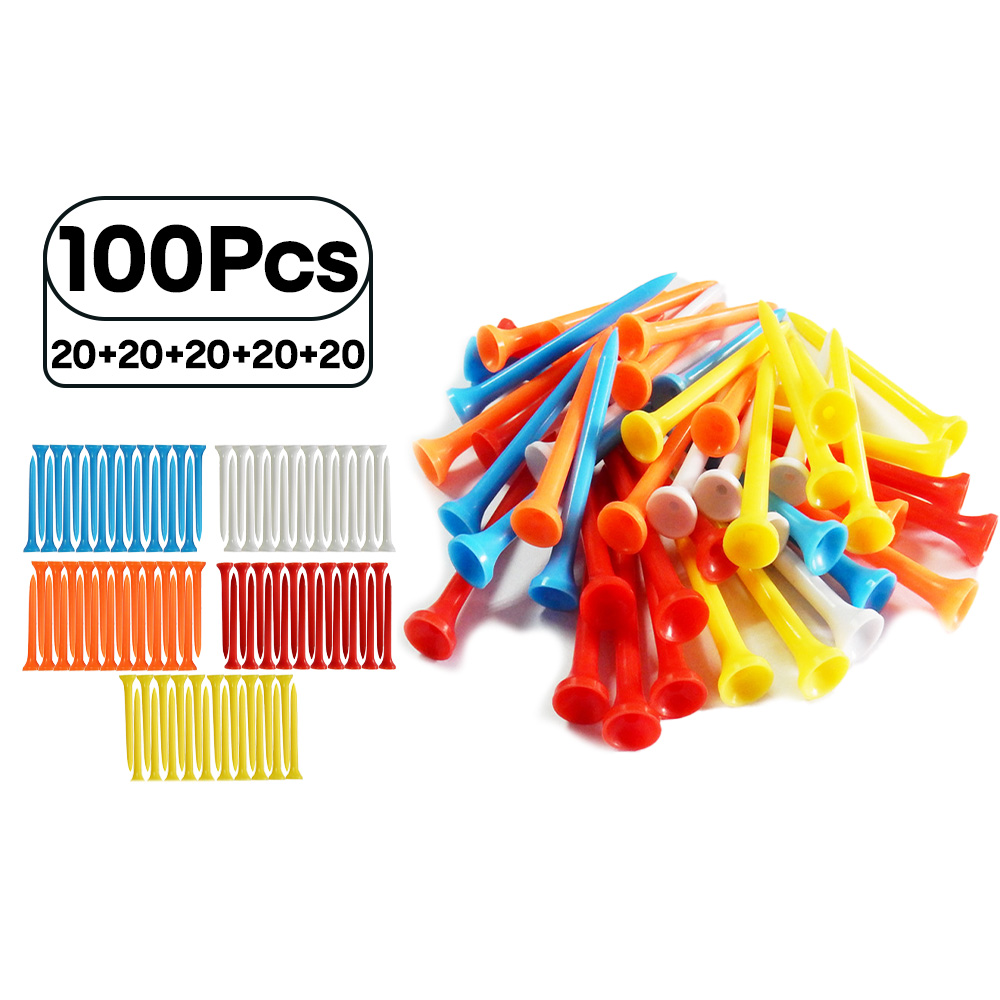 플라스틱 땅콩 골프티 티샷 중티 골프 파3 필드용품, 100개, 화이트+오렌지+레드+옐로우+블루 13,990원