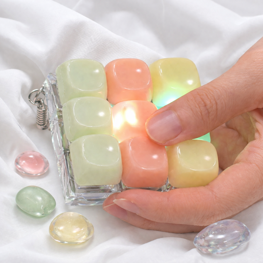 키캡하우스 LED 조약돌 키캡 키링 딸깍이 감성템, 1개, 조약돌 9구 14,000원