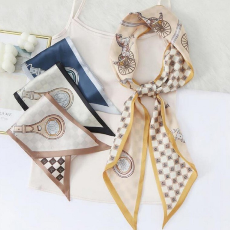 앤틱 컬러 믹스 스카프 방도 봄스카프 미니스 실크 부드러운 13,490원