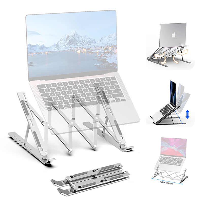콜콜러브 휴대용 접이식 노트북 거치대 높이 각도 너비 조절 알루미늄 방열 노트북거치대 탁상용 노트북 받침대 아이패드/맥북/태블릿 거치대 7,500원