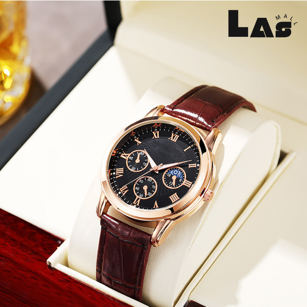 라스몰 프리미엄 가죽밴드 남성시계 + 케이스포함, 현재가 7,990원