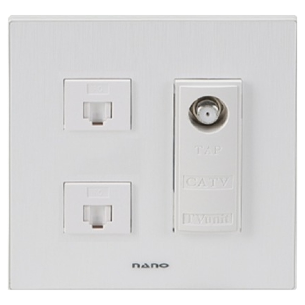 나노전기 아트2 심플 2개용 CATV+8P+8P 매입모듈 화이트 10,600원