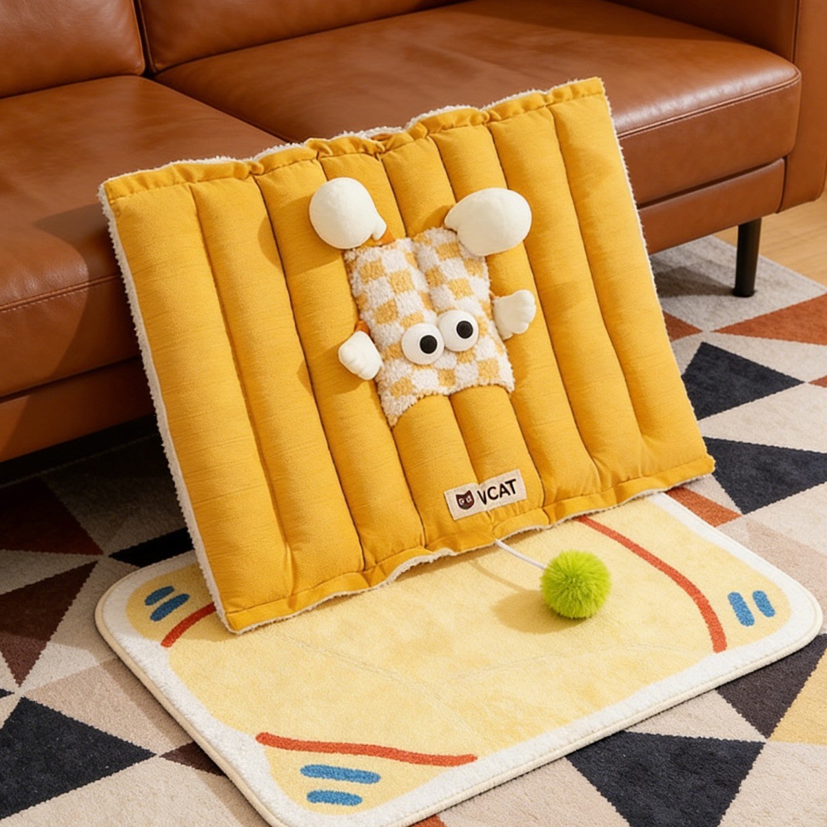 한번에 3가지 캐이브 감성의 보양 터널 하우스 분리세탁 가능한 최고의 침대 사철 내내 쓸 수 있는 고양이 집, 1개, 노란색 21,900원