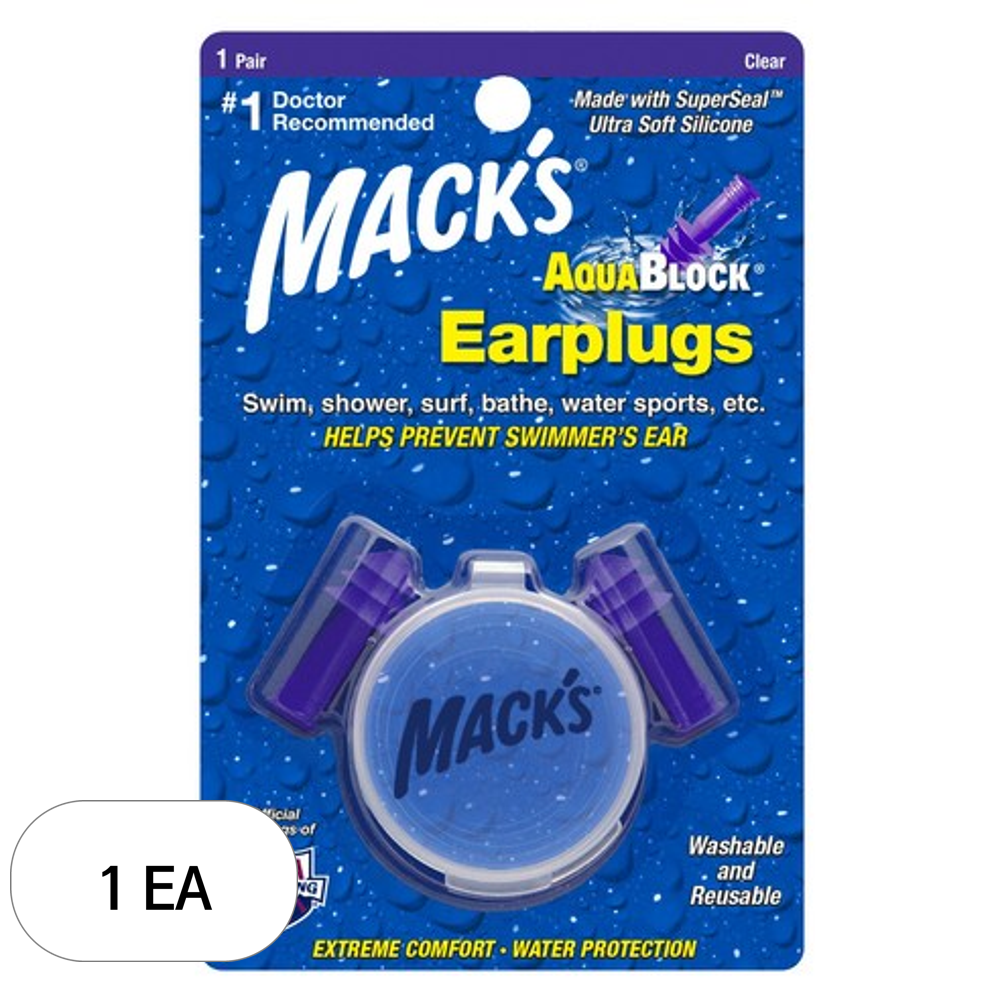 Macks 아쿠아블록 실리콘 수영 귀마개 보라색 2p 13,200원