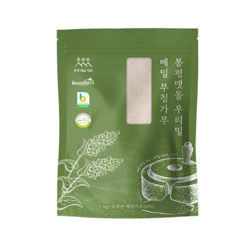 봉평메밀청년 맷돌 우리밀 메밀부침가루, 1개, 1kg 19,500원
