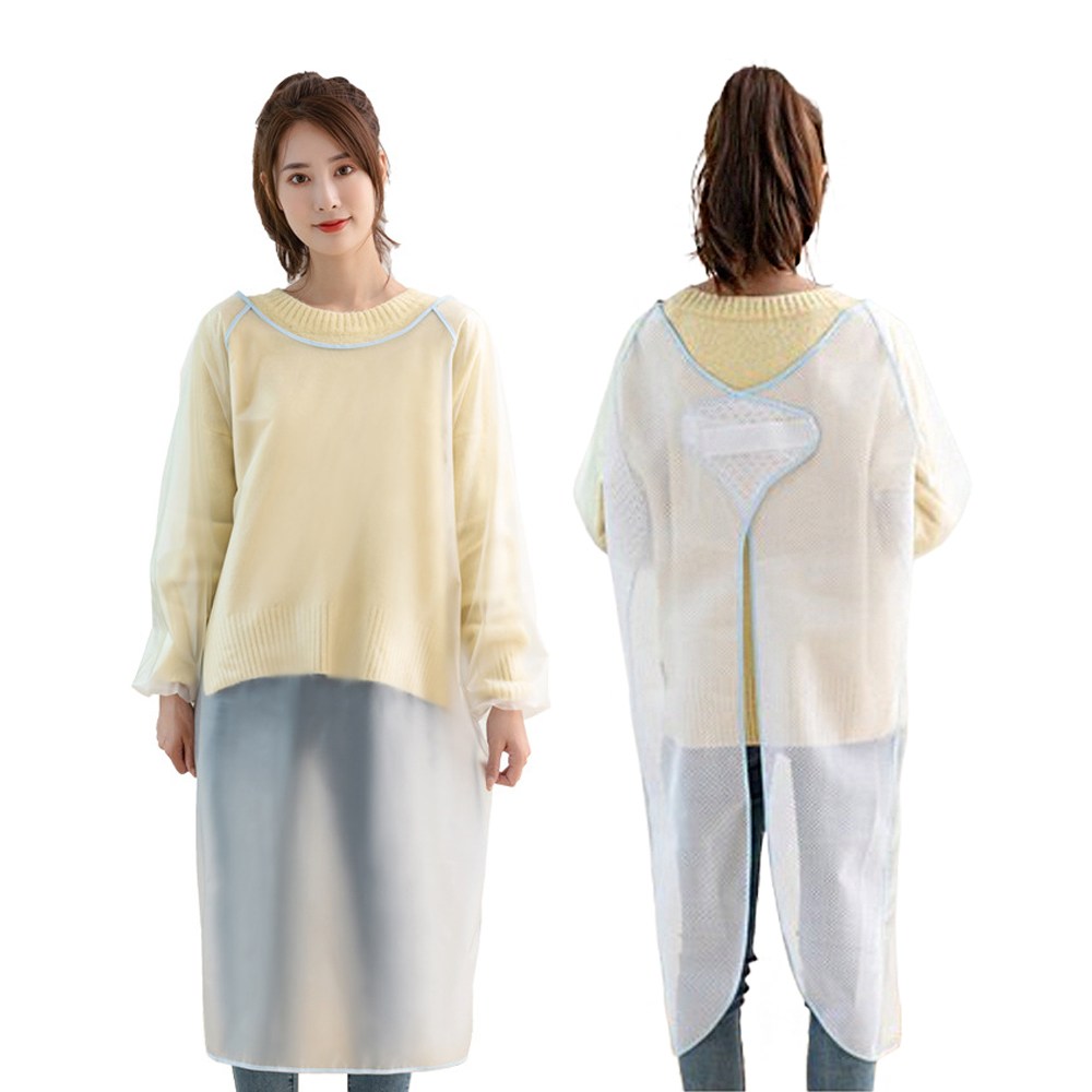 아이레노 TPU 방수 긴소매 앞치마 기본형 작업용 생활방수 주방 설거지 청소 앞치마, 1개, 화이트 90cm 18,900원