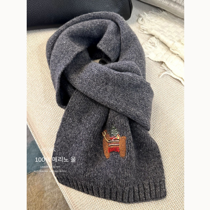 [엘라브] 100% 메리노 울 크리스마스 자수 프리미엄 남녀공용 머플러 37,600원