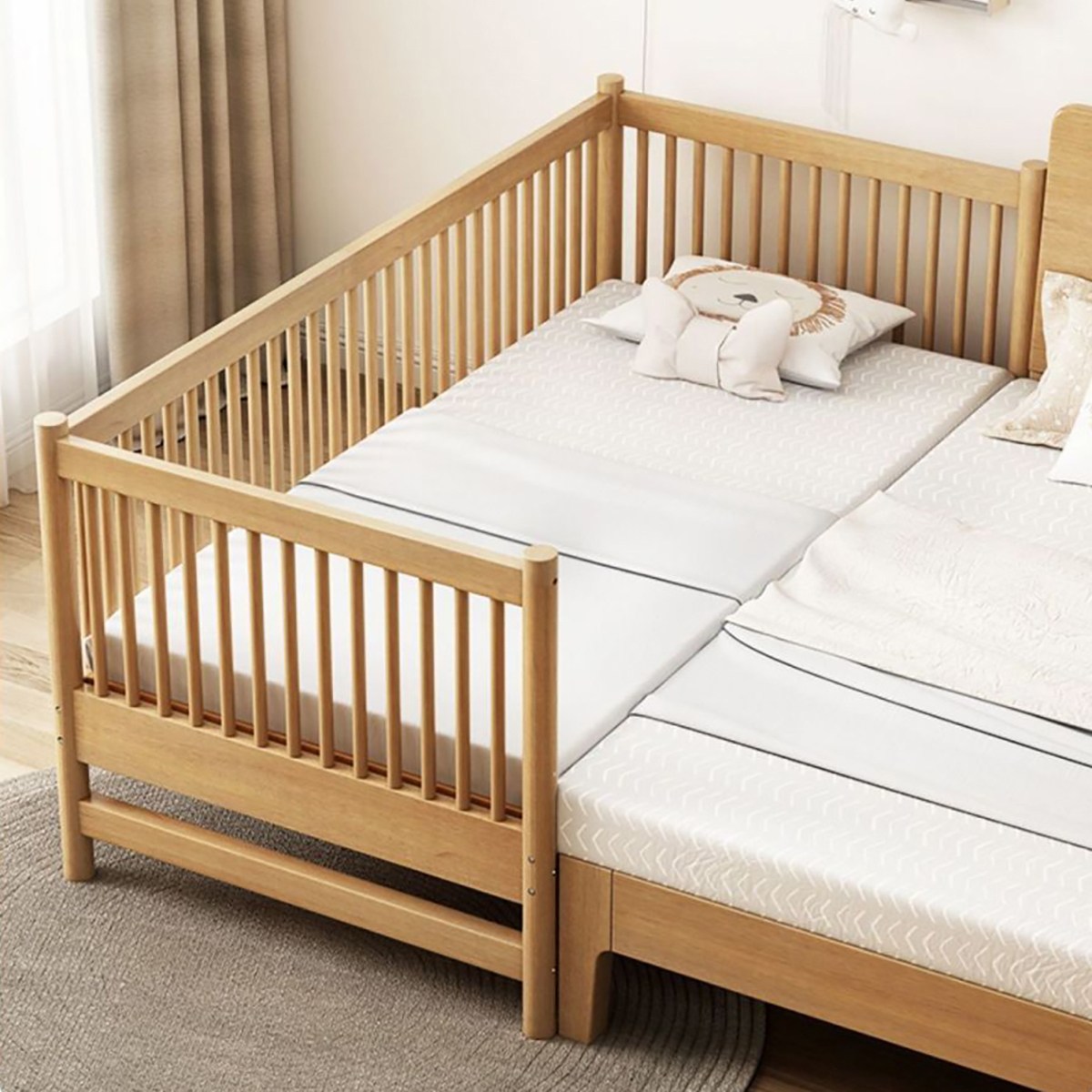 침실 원목 보조 사이드 확장 베드 안전가드 달린 연장 침대, 노랑색 1500*800*800(mm) 320,000원