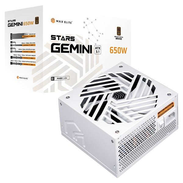[맥스엘리트] STARS GEMINI 80PLUS BRONZE ATX3.1 [650W] 화이트 52,000원