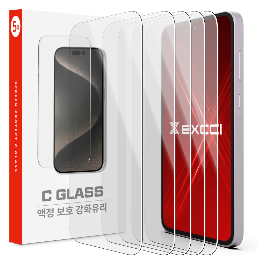 엑씨 코스트 글라스 2.5D 투명 강화유리 휴대폰 액정보호필름 5p 세트 6,730원