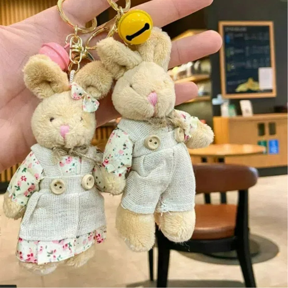 대어 스토어 커플 곰 &토끼인형 키링 가방장식 열쇠고리 11,900원