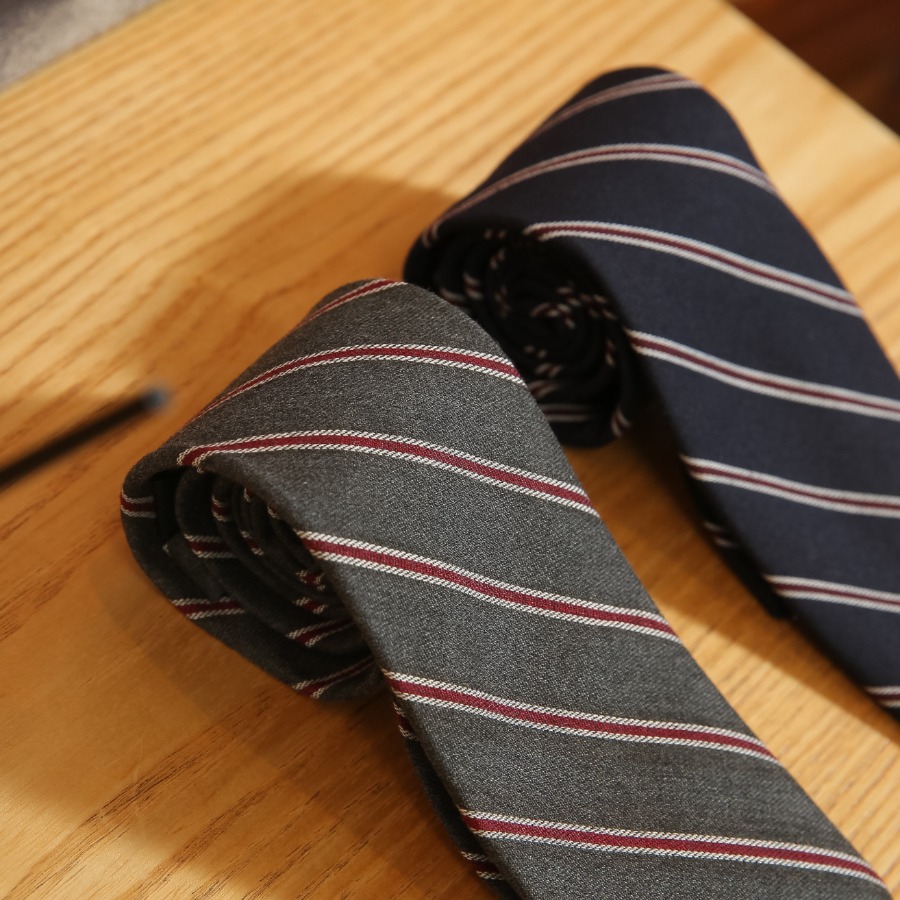 블랙티지 모던 2줄 사선 배색 스트라이프 정장 남자 넥타이 3 Color 19,000원