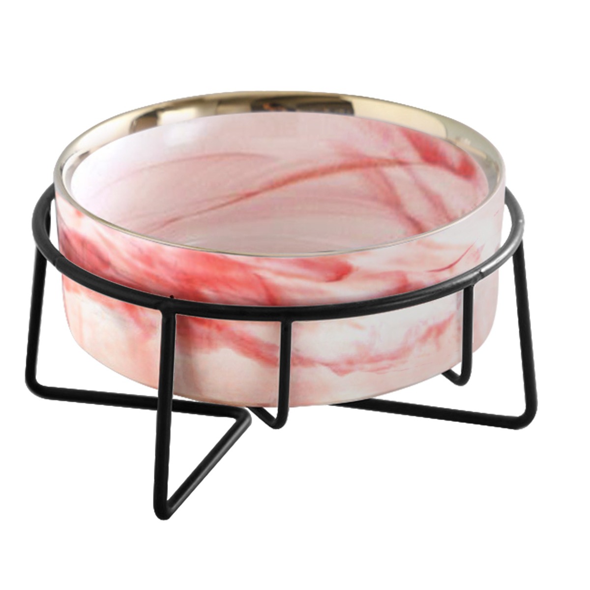 ANTIFLOW 강아지 고양이 밥그릇 사료 간식 도자기 식기, 1개, 마블 핑크 14,990원