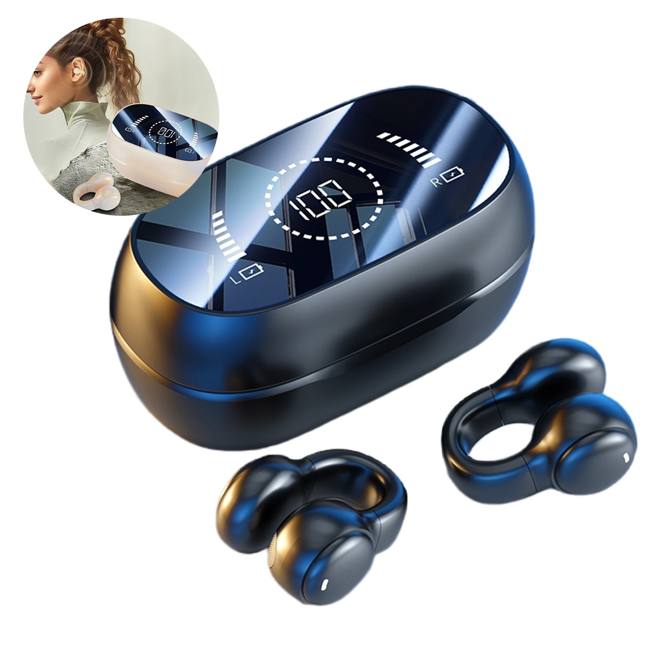 골전도 블루투스 이어폰 무선 클립형 운동 러닝 노이즈 감소 이어폰 12,650원