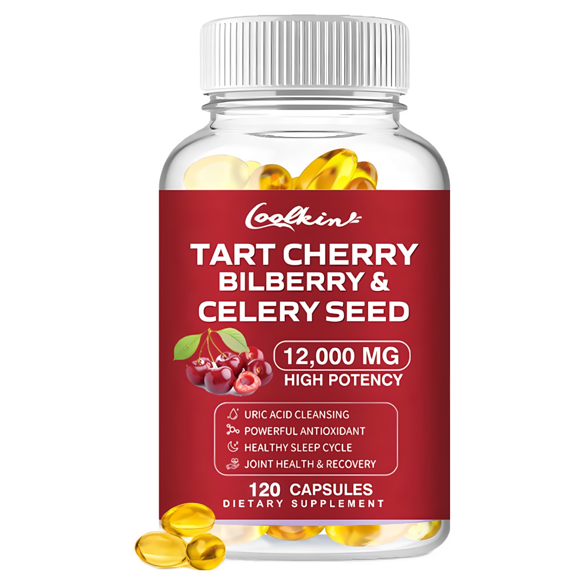 타트 체리 빌베리 & 셀러리 씨드, 요산 정화, 관절 건강 증진, 건강한 수면 주기 및 근육 회복, 120개 채식 캡슐, 2개, 60정 32,350원