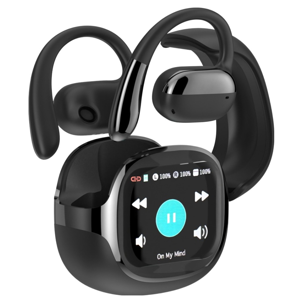 아이리버 오픈핏 귀걸이형 LCD 터치스크린 러닝 자전거 운동용 갤럭시 아이폰 호환 C타입 충전 무선 6.0 이어폰, 블랙, IB-ZX4 38,900원