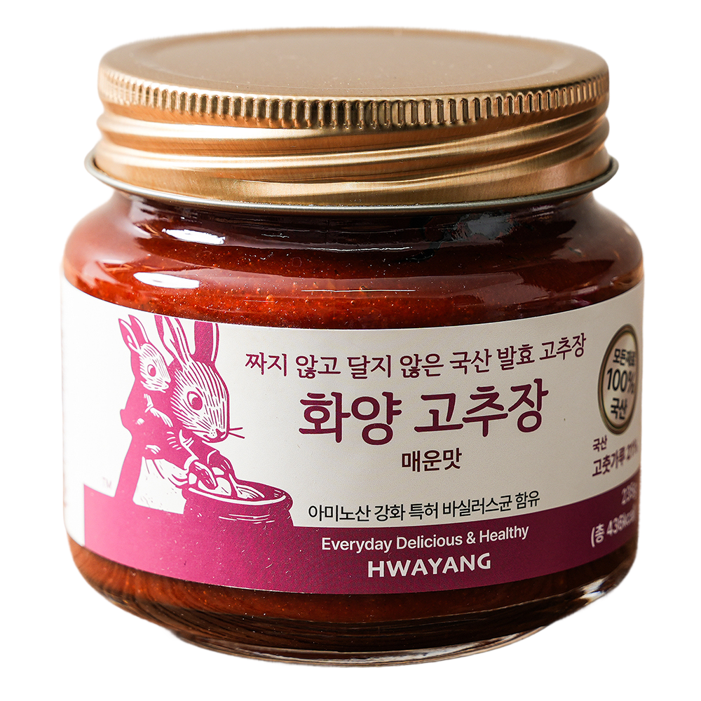 화양 발효고추장 짜지 않고 달지 않은 무설탕 국산 고추장, 235g, 1개 19,800원