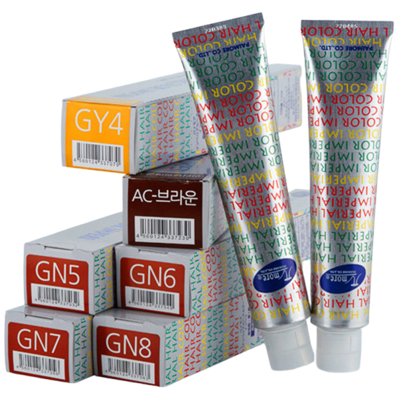 파이모아 염색약 임페리얼 헤어칼라 90g 전색상 남자 여자 셀프 새치 커버 염색도구 5종, GN2+산화제+4종사은품, 1개 7,560원