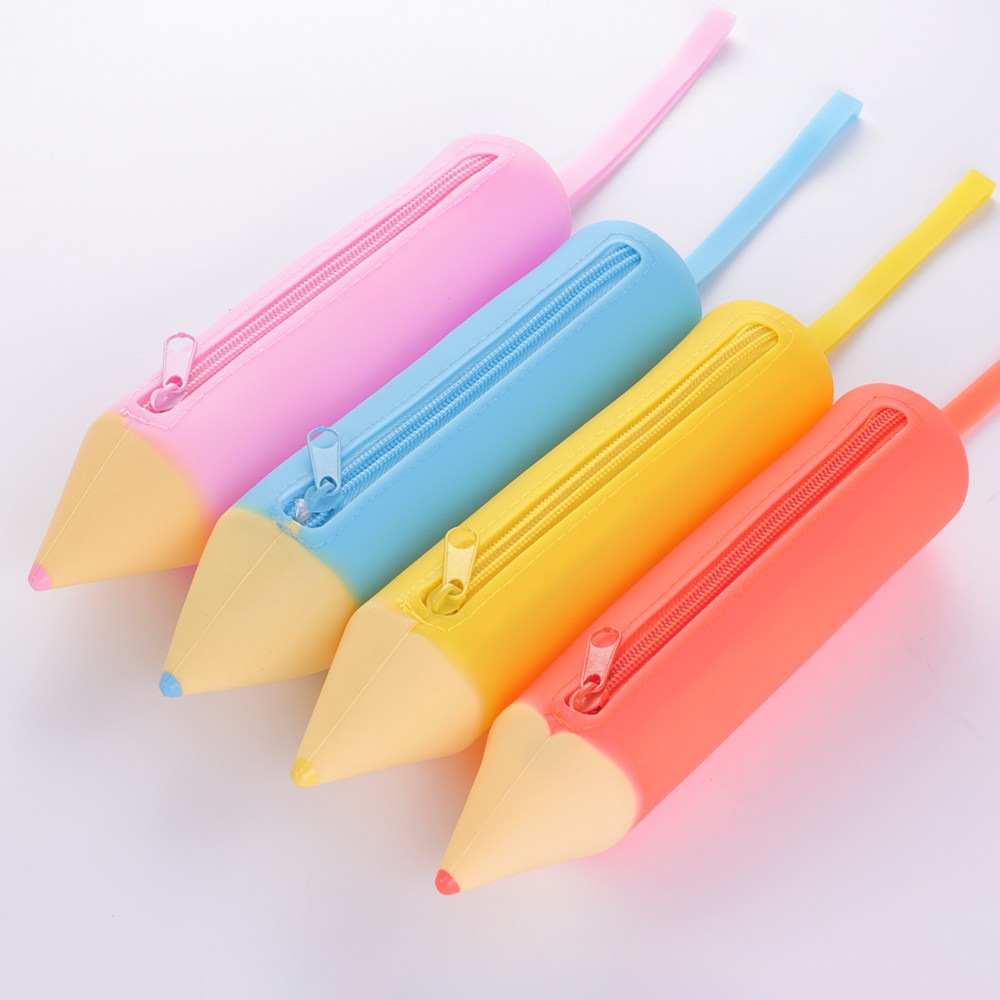 star starred 말랑 실리콘 몽당 연필 필통 파우치, 1세트, 4컬러 4개입 11,000원