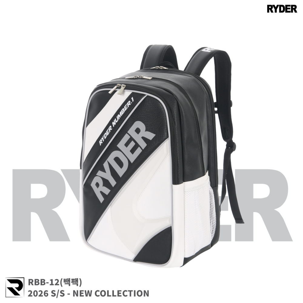 라이더 RYDER RBB-12 배드민턴 백팩 스쿼시 테니스 스포츠 가방 라켓 신발 수납, 화이트블랙, 1개 88,000원