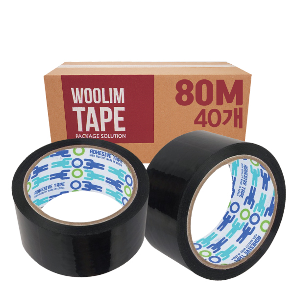 검정색 컬러 박스테이프 OPP 포장용 국내제조 색테이프 80M 37,000원