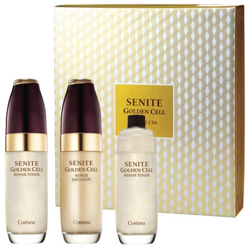 [3종]코리아나 세니떼 골든셀 리페어 2종기획(토너,에멀션,토너리필+쇼핑백, 1세트 76,000원
