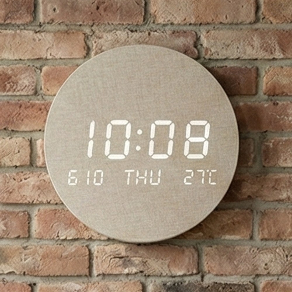 벨레스 무선 LED 인테리어 벽시계, 베이지 56,900원