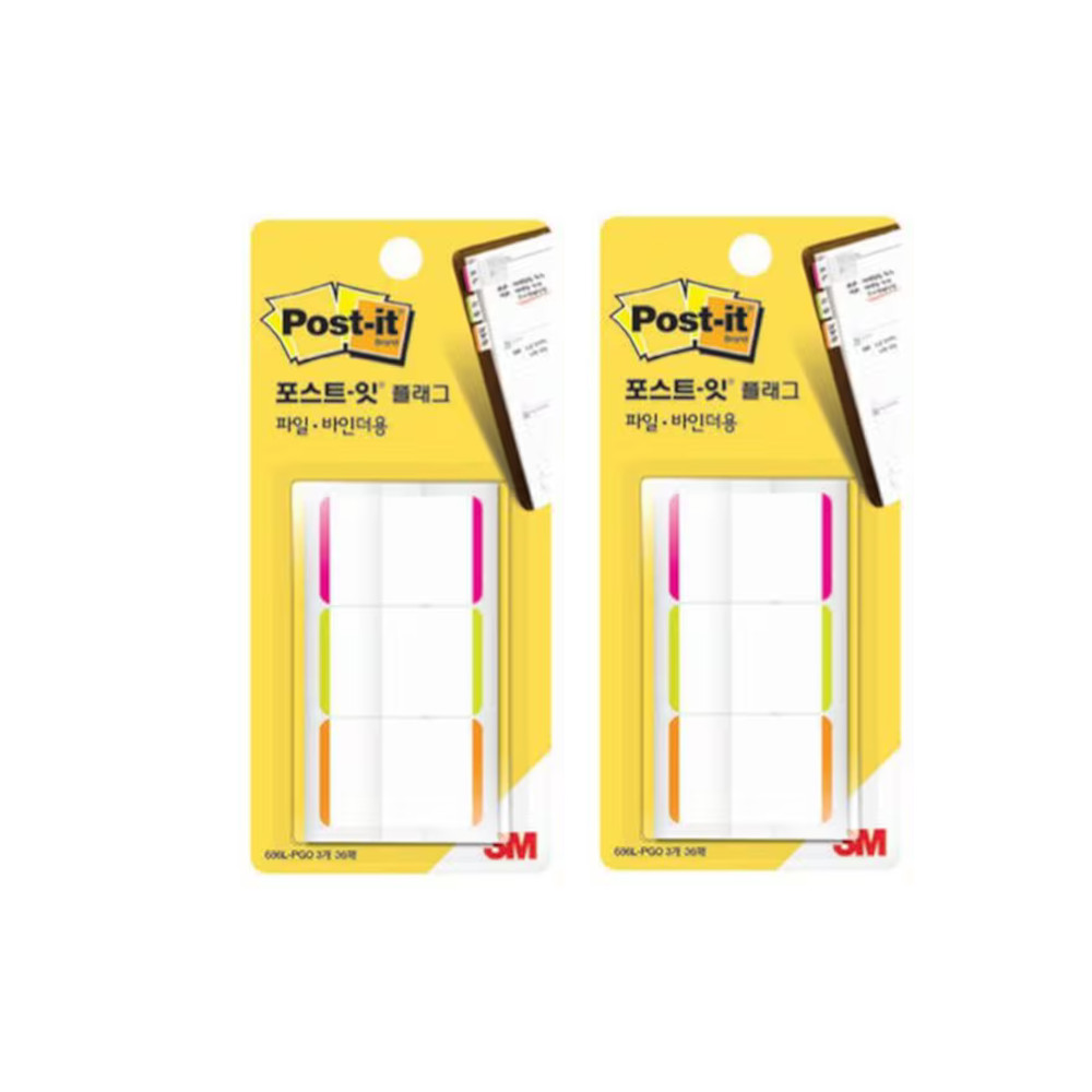 3M 포스트잇 플래그 인덱스탭 파일 바인더용 N686L-PGO 38x25.4mm 12매x3색(2개입) 15,000원