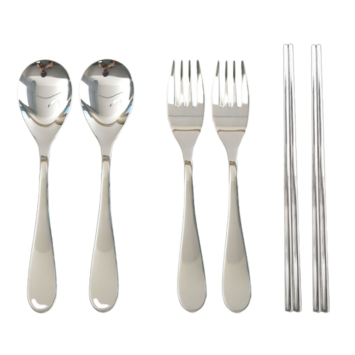 윌리브 국산 304스텐 벨로 아동커트러리세트, 실버, 숟가락 2p + 포크 2p + 젓가락 2p, 1세트 14,140원