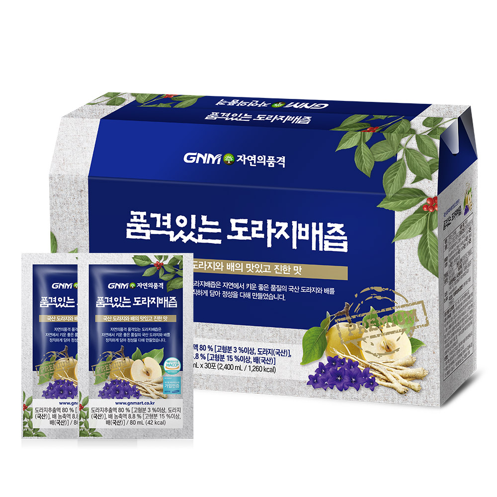 GNM자연의품격 품격있는 도라지배즙, 80ml, 30개, 현재가 18,900원
