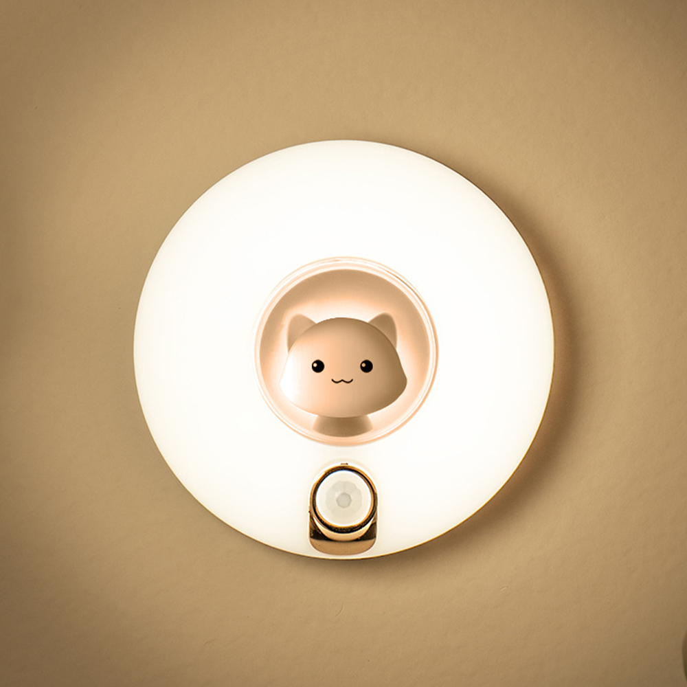 진보 모션감지 야옹이 자석부착형 센서 무드등, 핑크 19,700원