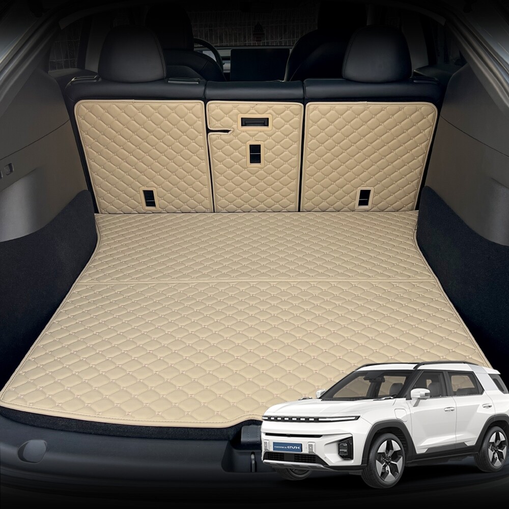 토레스 EVX 전용 컨셉토 가죽 퀼팅 등커버 트렁크매트 세트, 블랙+골드스티치 51,450원