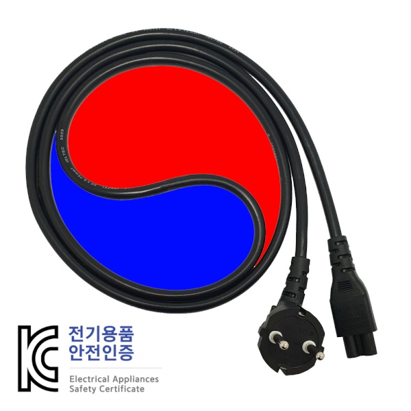 (신성전기산업) 국산 크로바 3구 전원 파워케이블, AC 220V (블랙/벌크/1m) 1,940원
