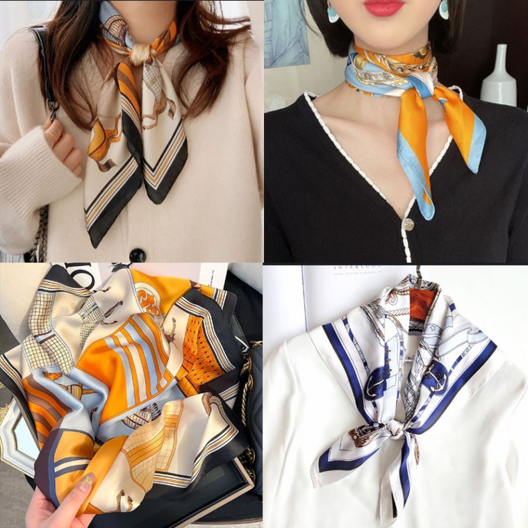 가을 스카프 쁘띠 데일리 쉬폰 70*70 정사각 실크 4,880원