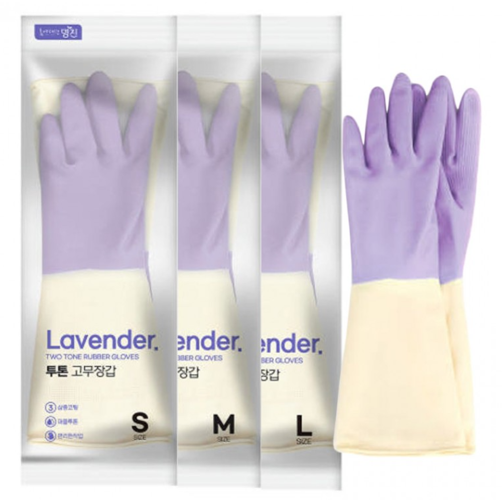 명진 투톤 고무장갑, LAVENDER, 중간(M), 10개 17,540원