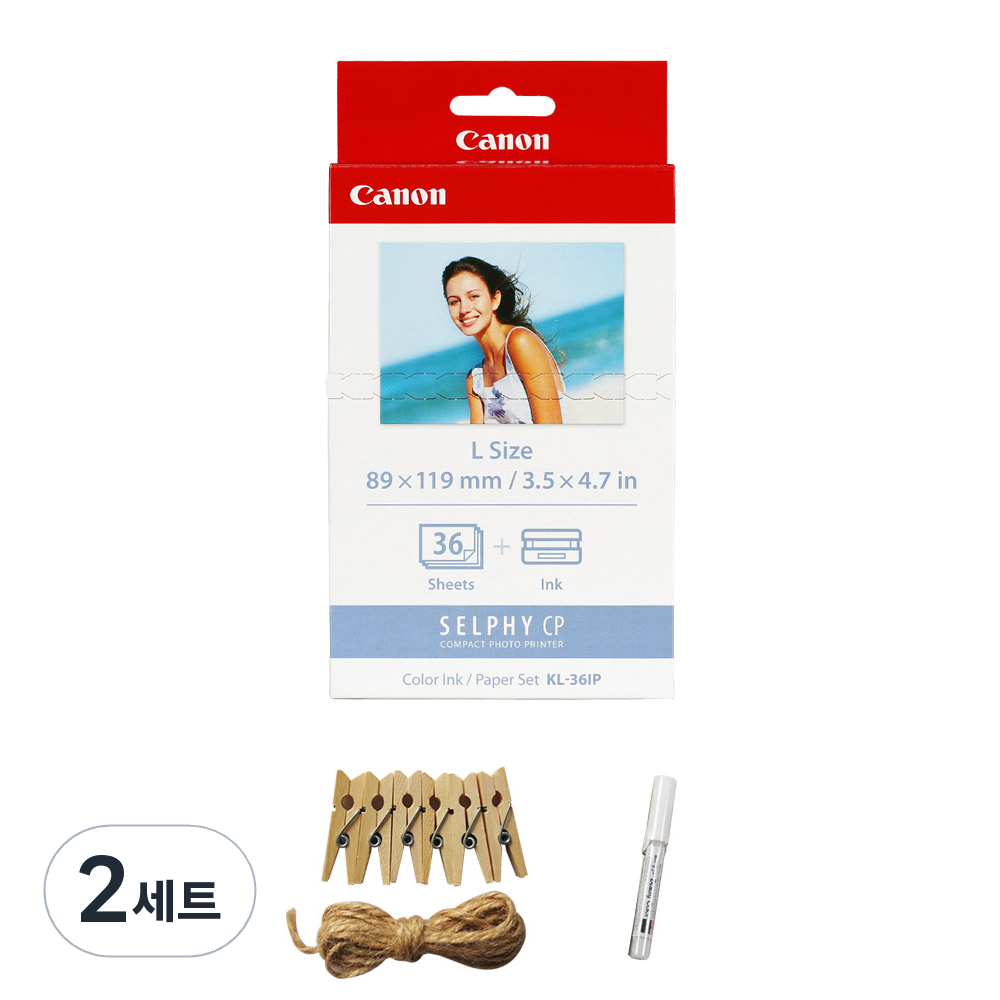 캐논 셀피 인화지 일반용지 36p KL-36IP + 포토라인 + 미피펜 랜덤 발송 43,800원