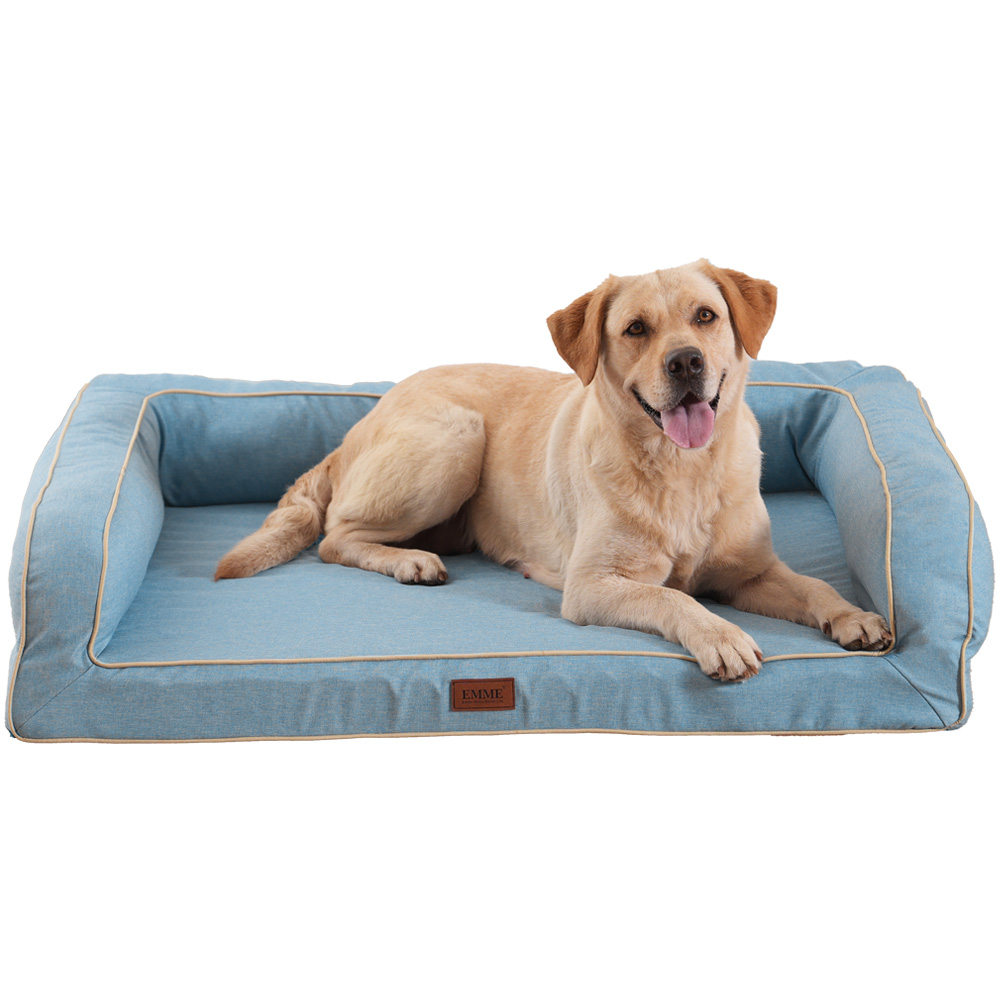 EMME 강아지 베드 청소가 쉬운 방수 펫 베드 소파 세탁 가능한 통기성 좋고 눅눅하지 않은 베개 포함 쿠션감이 뛰어난 고반발 노령견 강아지 고양이 다둥이 사육용 분리 가능한 커버 24,600원