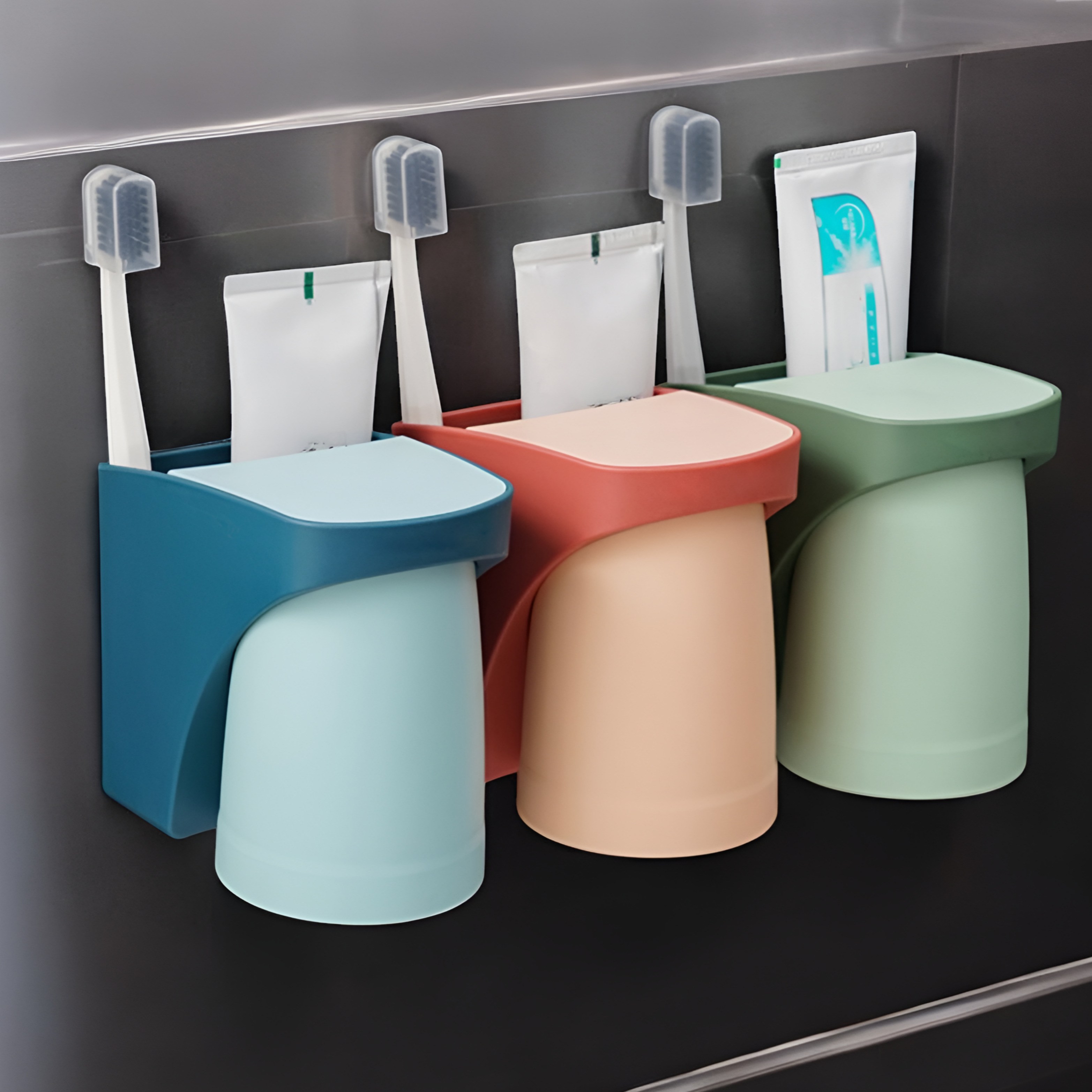 리브썸 파스텔톤 자석 칫솔걸이 양치컵 5,000원