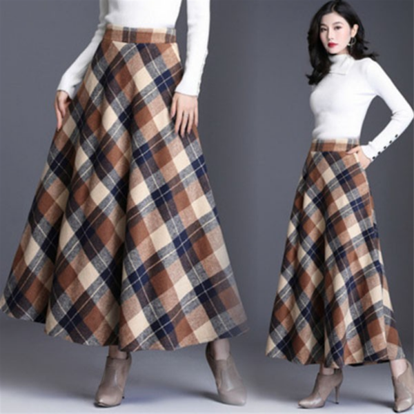 은창]체크 패턴 모직 무드 스커트 치마 가을 겨울 보온 여성 모직치마 겨울치마 겨울 스커트 이쁜 41,900원